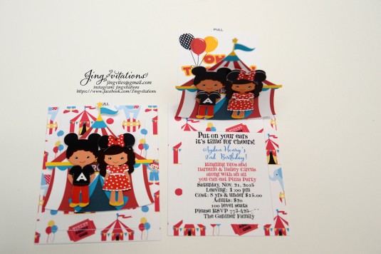 handmade mickey mouse minnie mouse circus invitations(12)