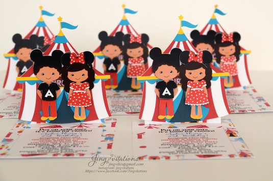 handmade mickey mouse minnie mouse circus invitations(9)